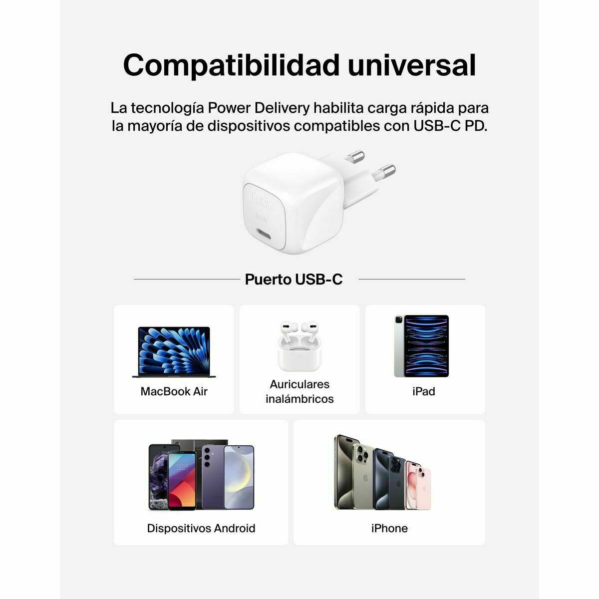 Cablu Lightning Belkin WCA008KQWH Alb 30 W