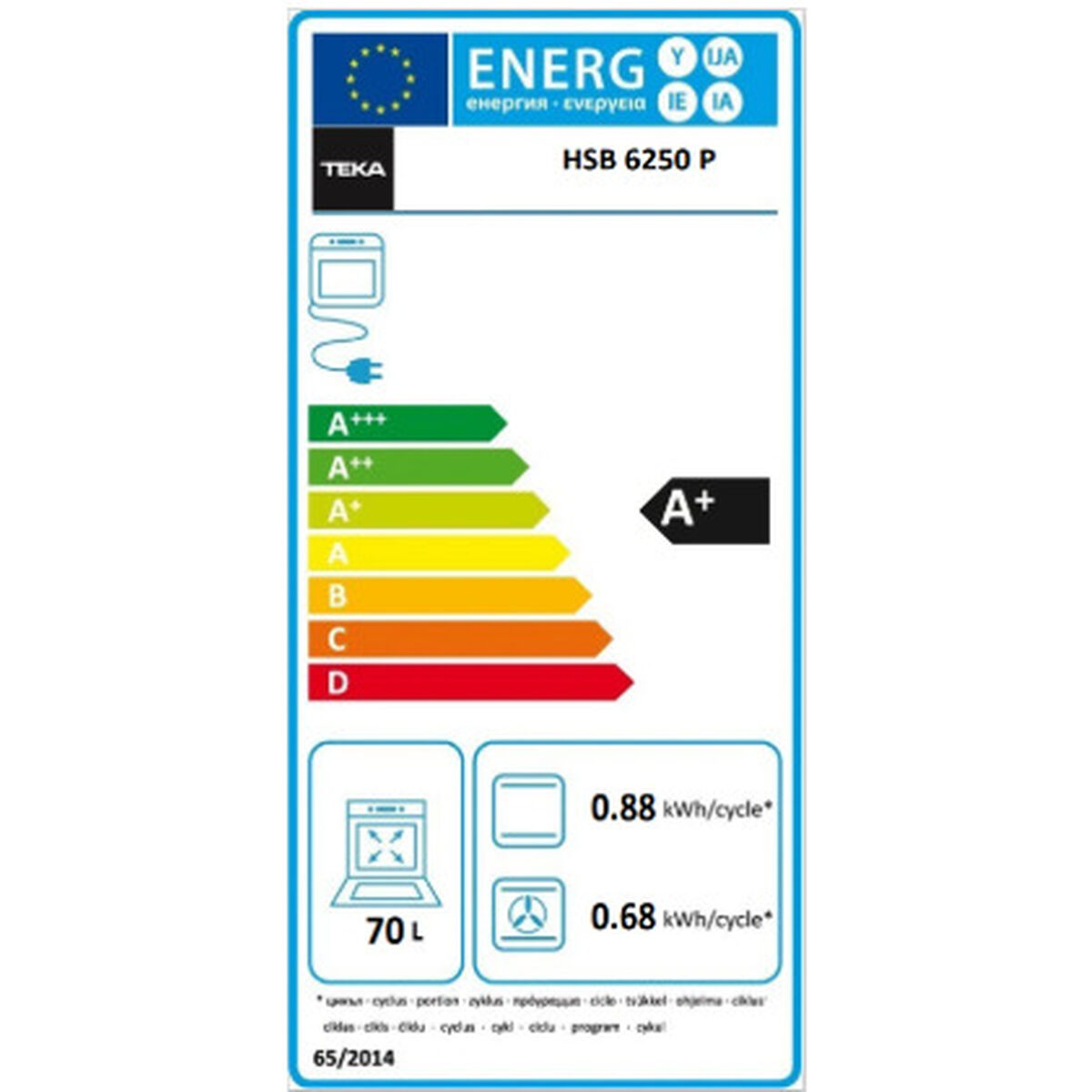 Cuptor Pirolitic Teka HSB6250P 3552 W 70 L
