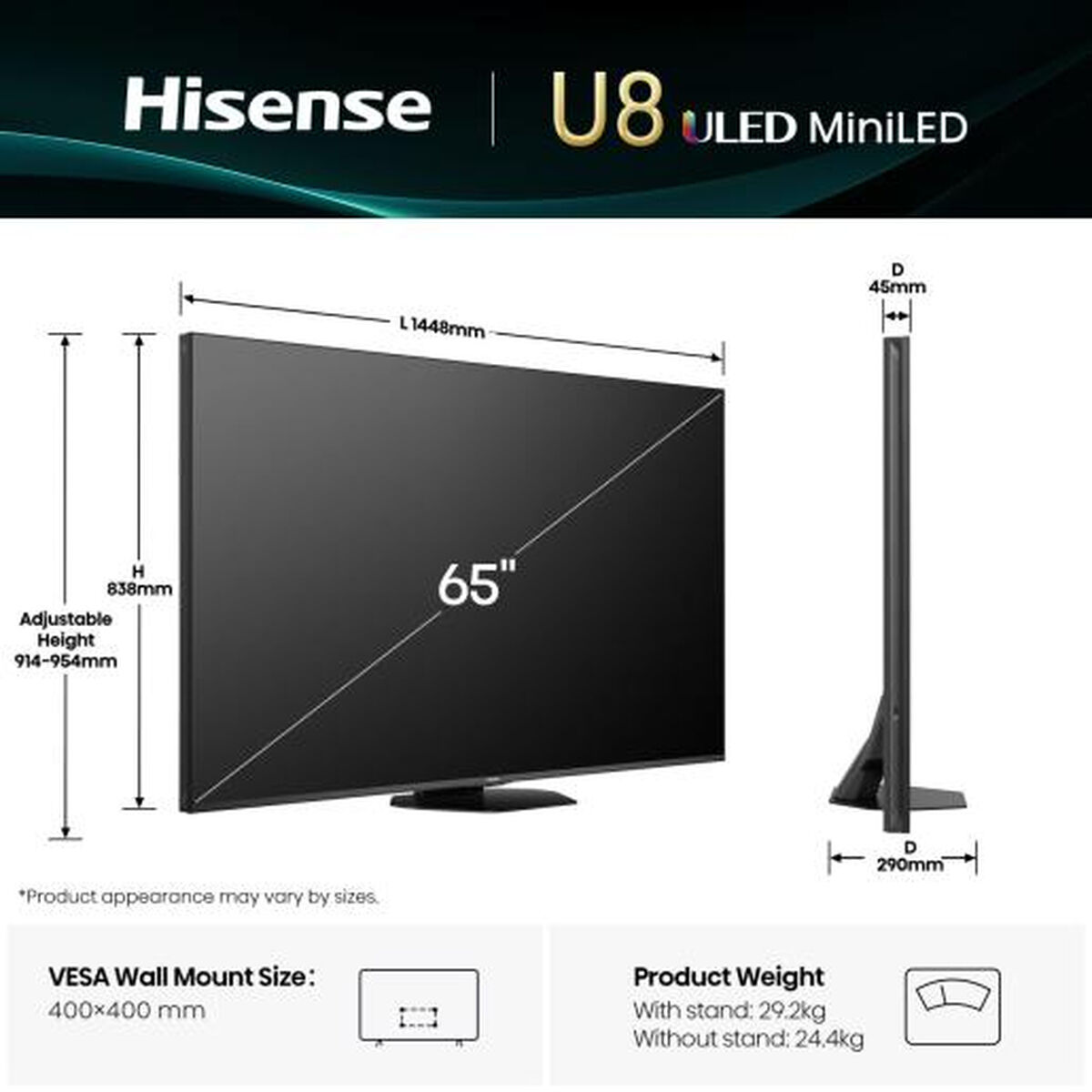 Smart TV Hisense 65U8Q 65" 4K Ultra HD LED HDR
