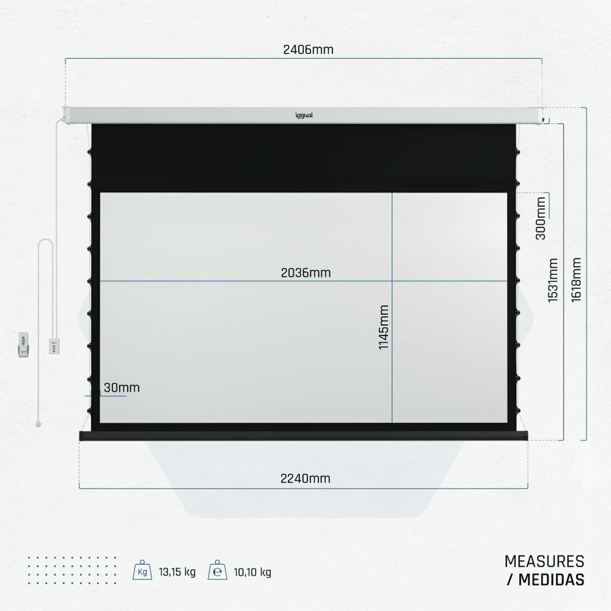 Ecran Electric de Perete iggual IGG319680 92"