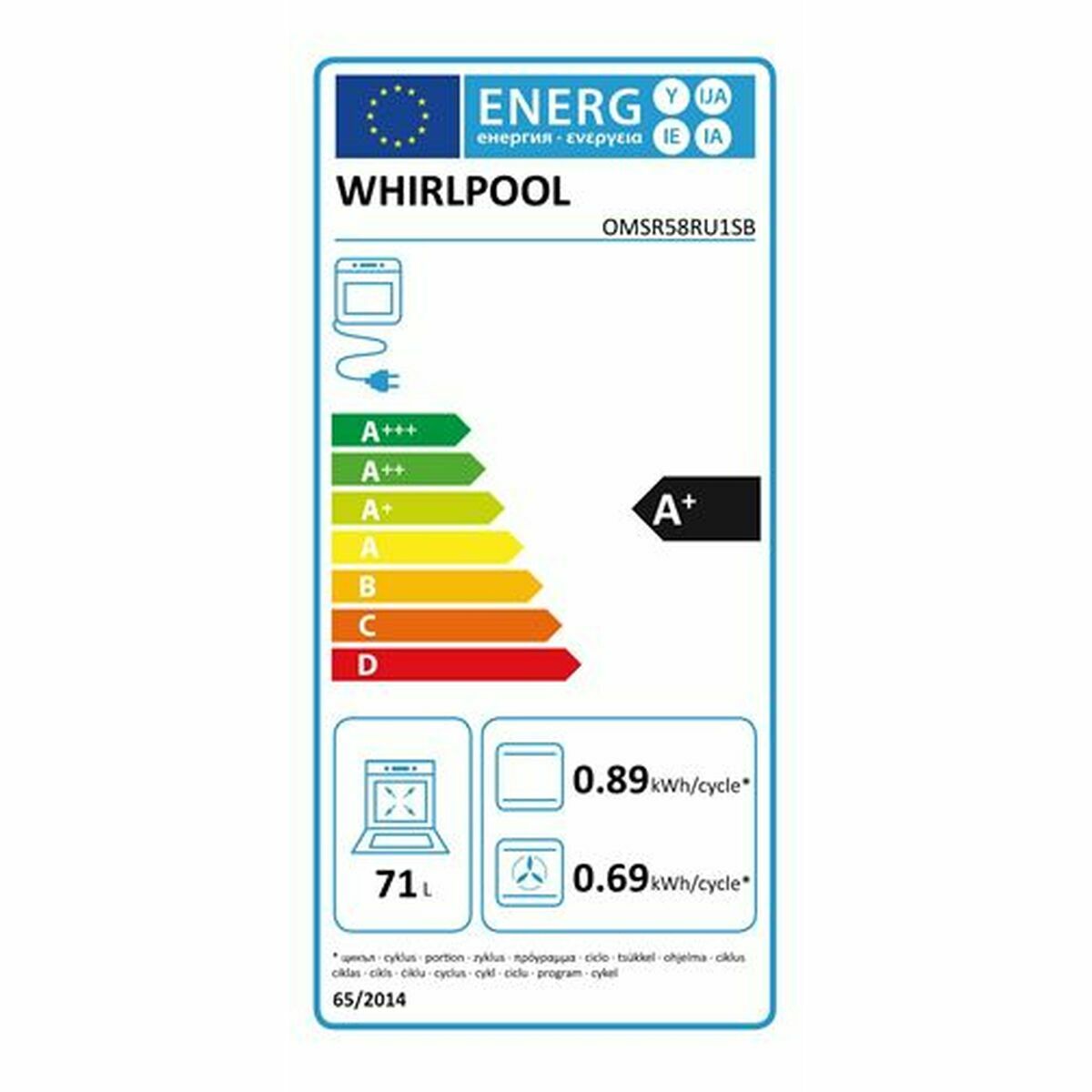 Cuptor Whirlpool Corporation 71 L