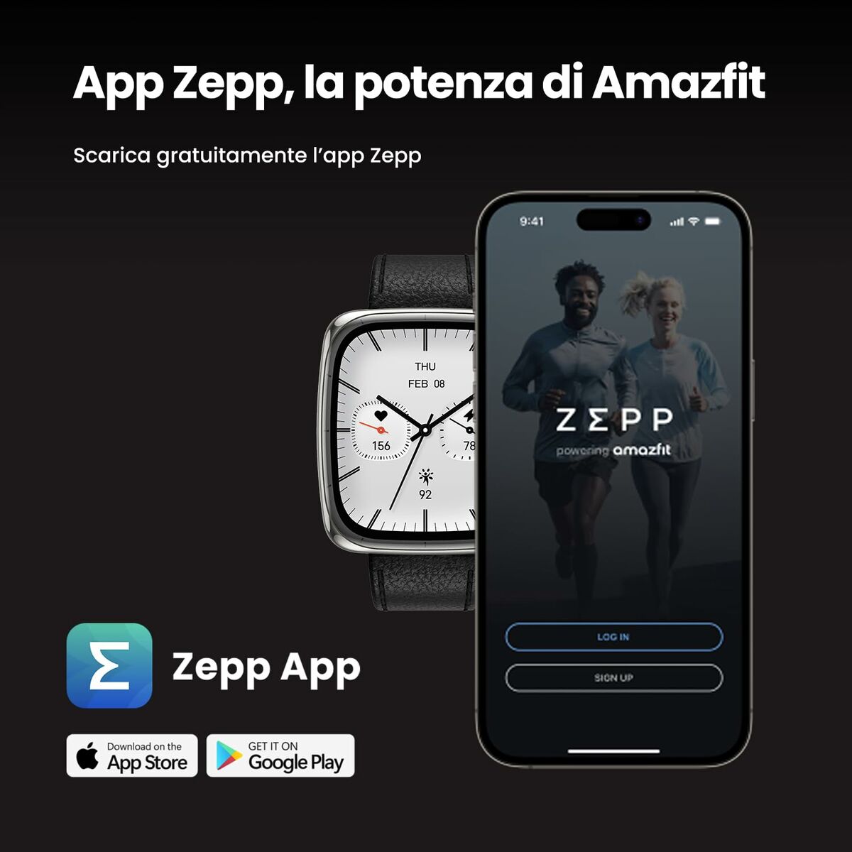 Smartwatch Amazfit ACTIVE 2 SQUARE Negru Oțel 1,75"