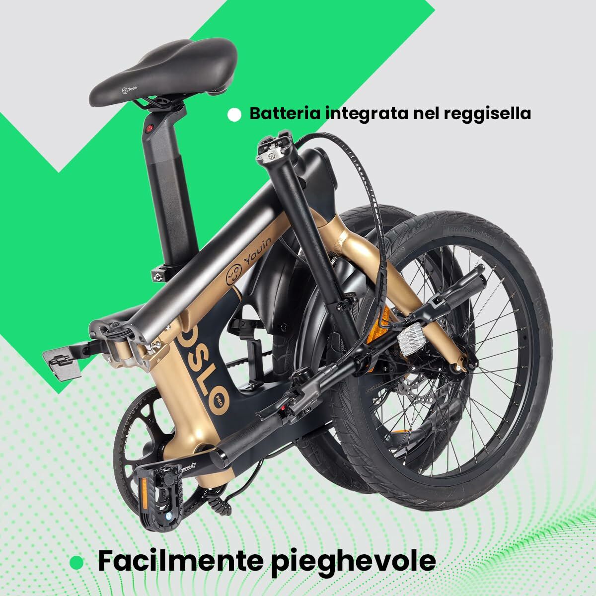 Bicicletă Electrică Youin BK1950 OSLO PRO Negru Auriu*
