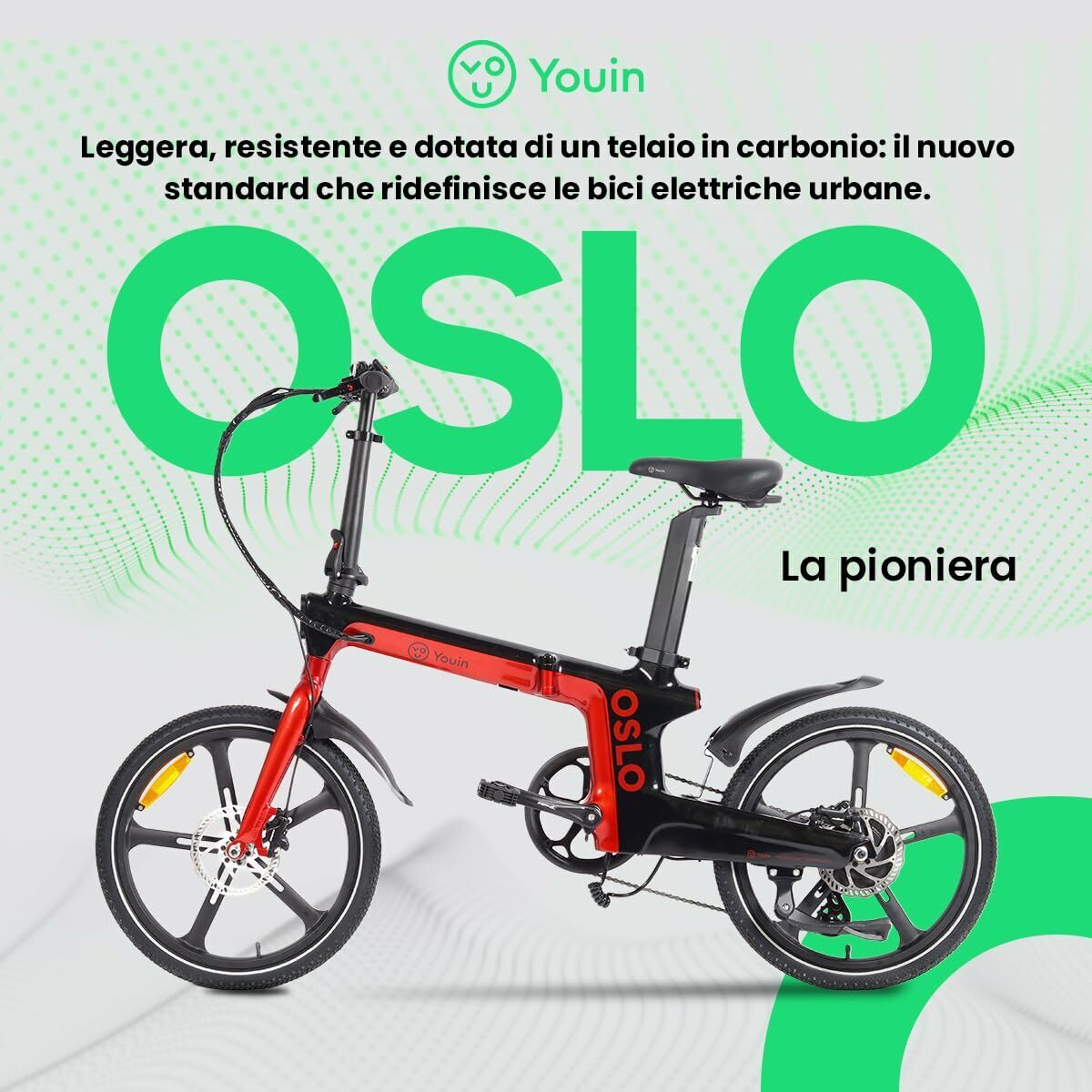 Bicicletă Electrică Youin BK1900 OSLO Roșu
