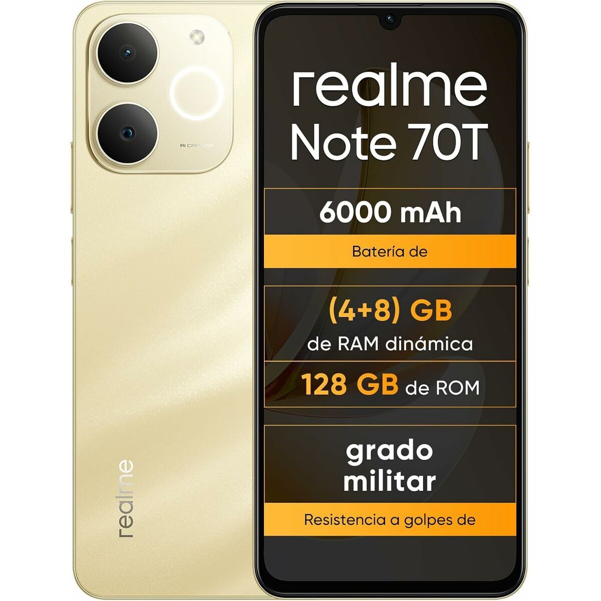 Smartphone Realme NOTE 70T 4 GB RAM 128 GB 6,74" Unisoc Auriu*