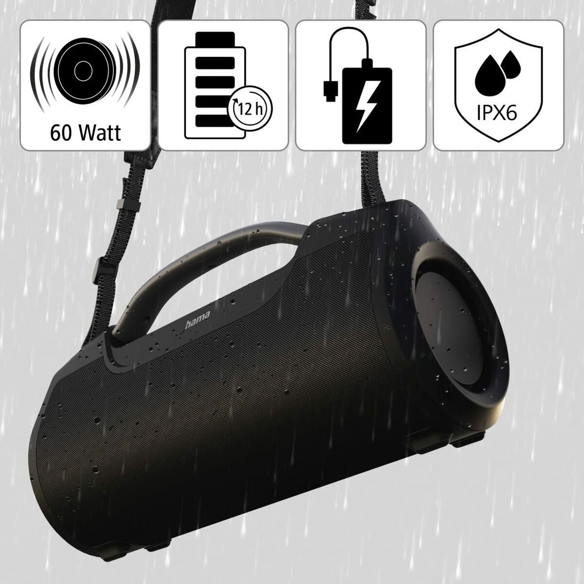 Difuzor Bluetooth Portabil Hama 00188217 Negru 60 W