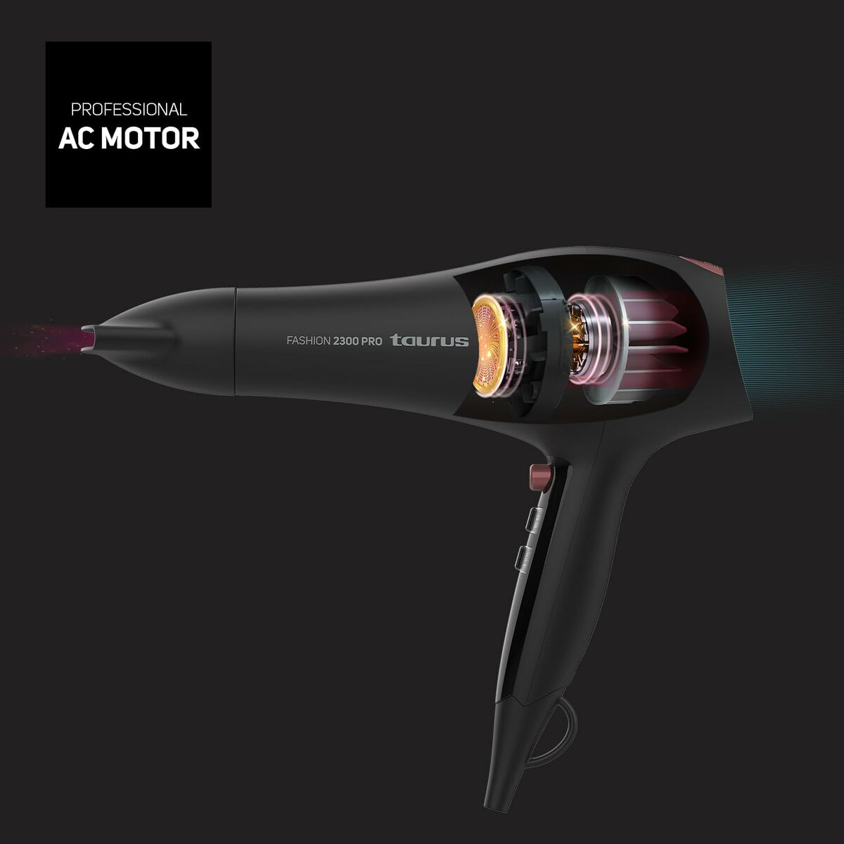 Uscător de Păr Taurus Fashion Professional 2200 W Negru