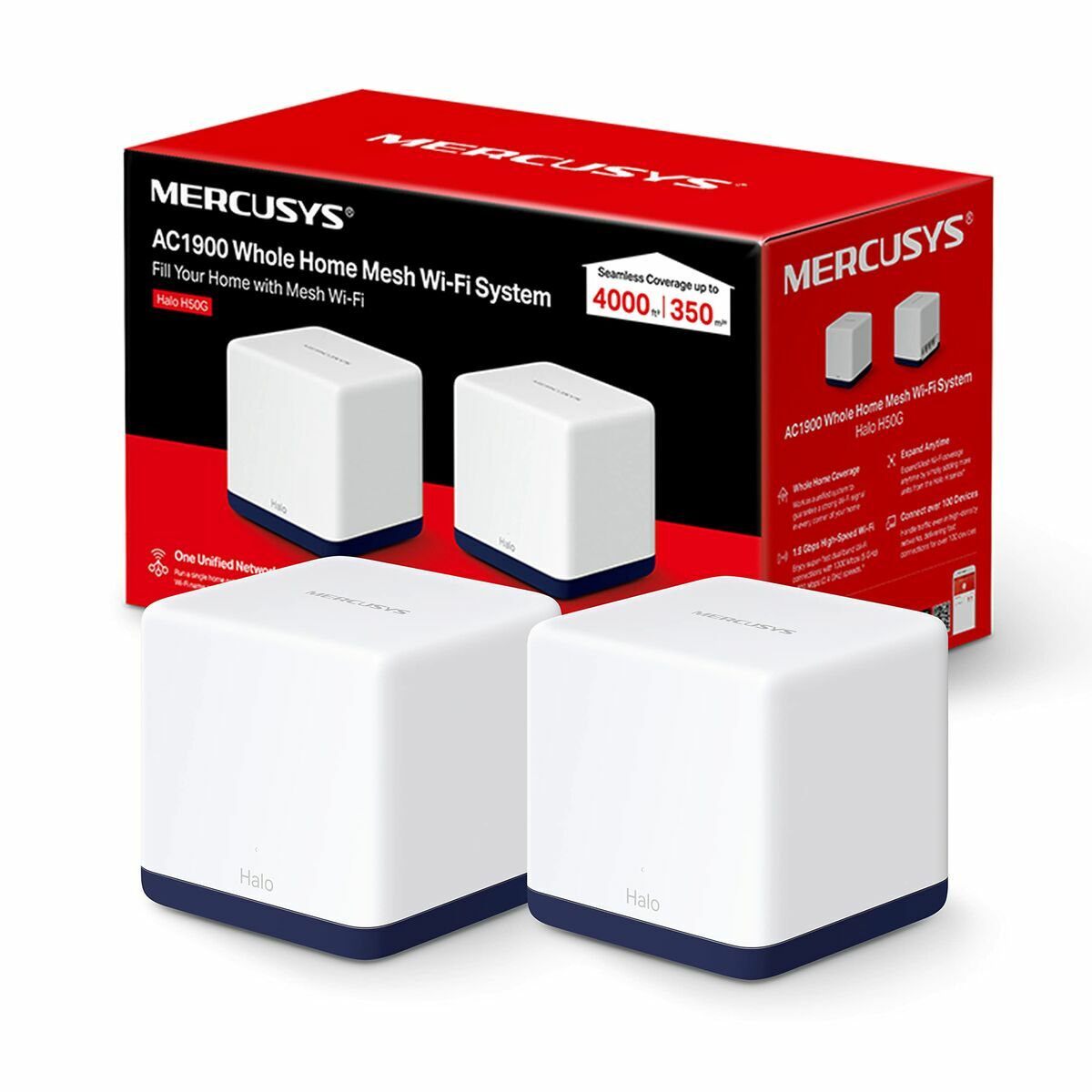 Punct de Acces Mercusys Halo H50G(2-pack) Alb 2 Unități