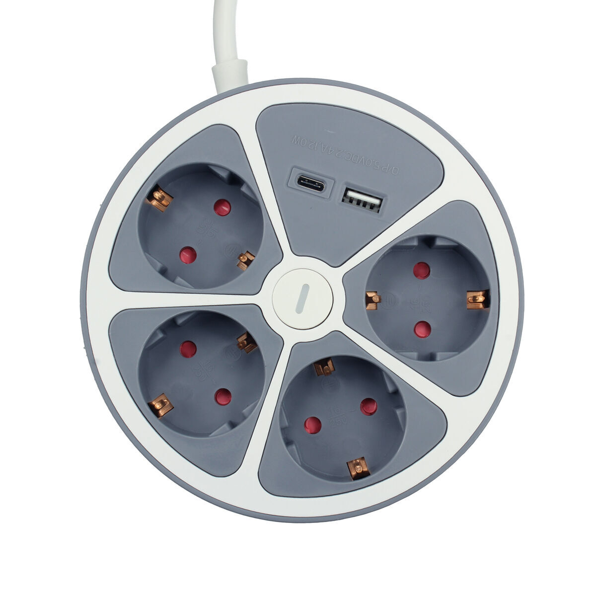 Placă de Circuit Prize 3 puncte de conectare cu întrerupător TM Electron TMUAD554CB Alb Gri 3680 W 30 W (1,5 m)