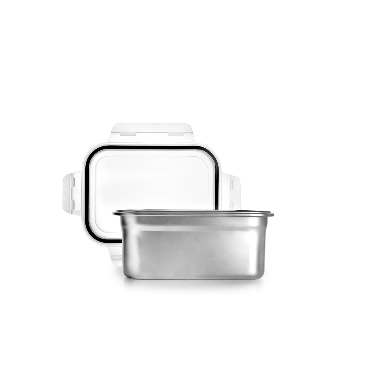 Cutie pentru Prânz Ibili 669316 Gri Oțel inoxidabil Dreptunghiular 1,6 L