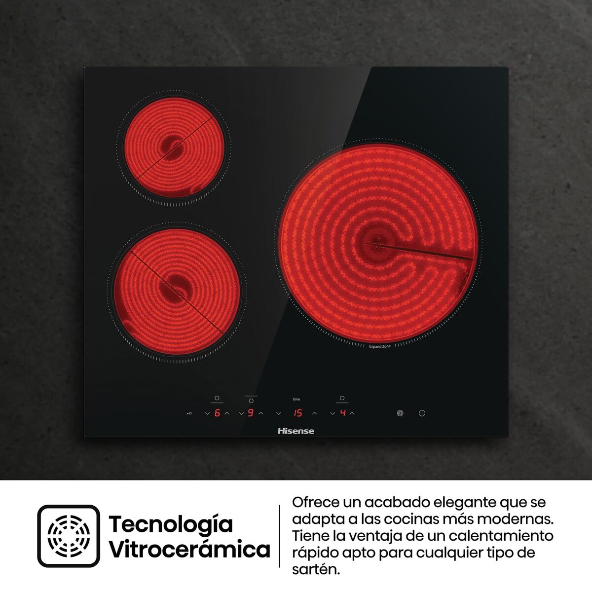 Plită cu Inducție Hisense E6332BSCE 5700 W 59 cm