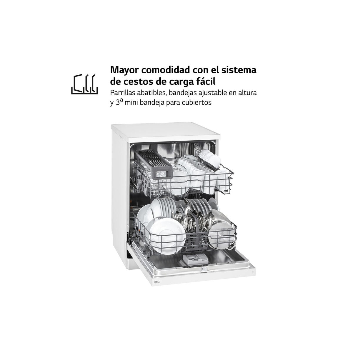 Maşină de spălat vase LG DF142FW 5P QUADWASH 60 cm Alb