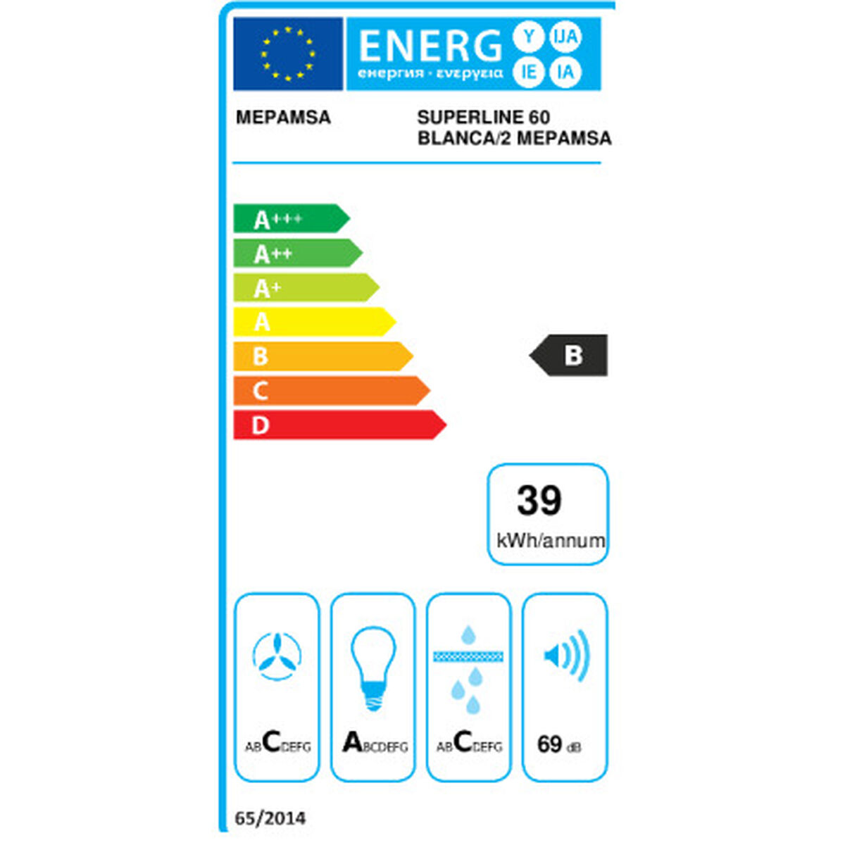 Hotă Convențională Mepamsa SUPERLINE 60 V2 Alb