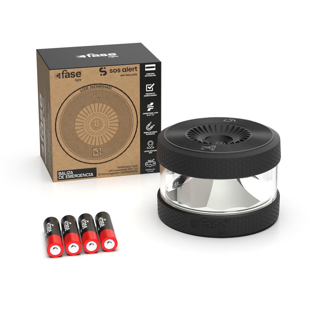 Baliză de urgență V16 conectată DGT 3.0 Fase 112664.V01