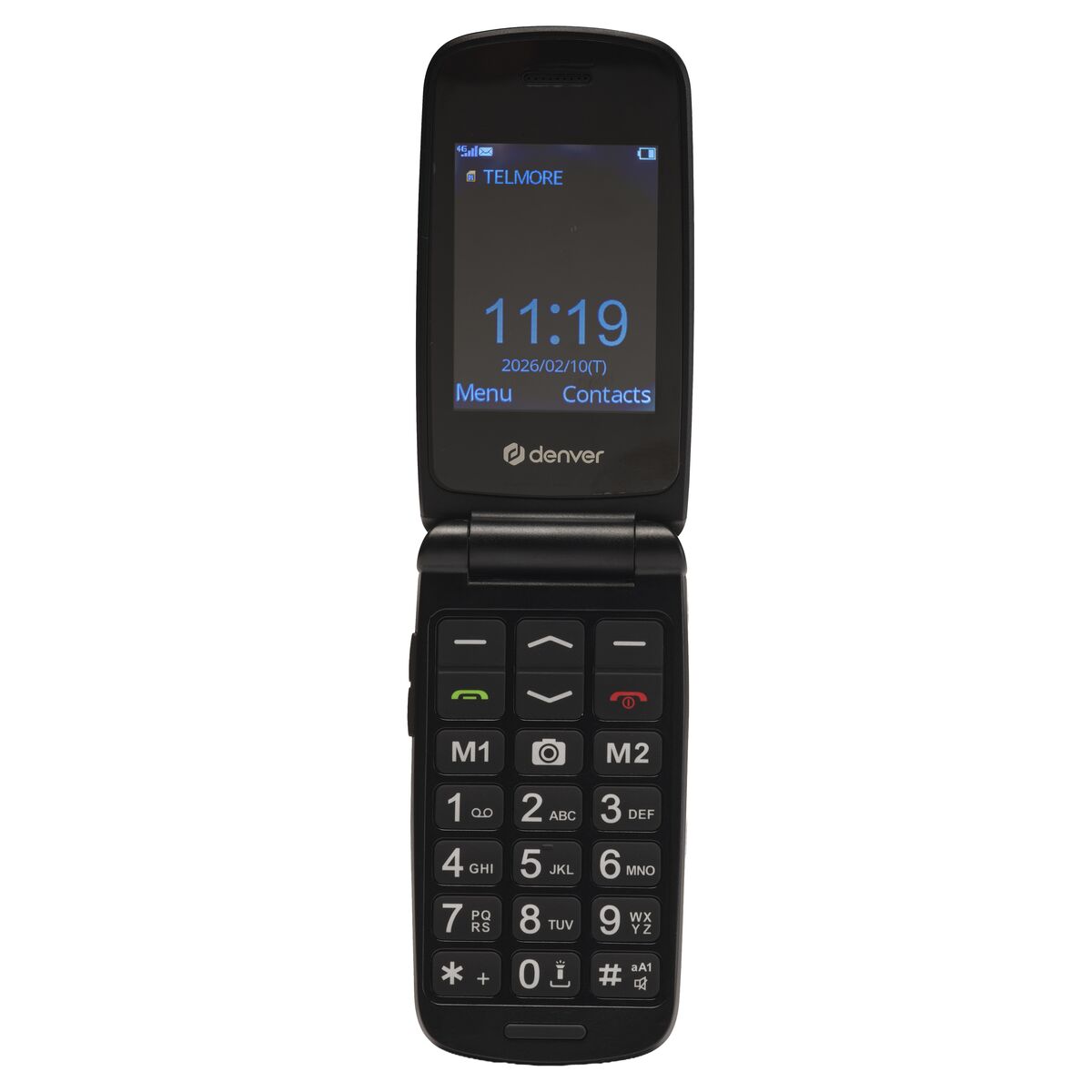 Telefon Mobil pentru Persoane Vârstnice Denver Electronics BAS-24800L Negru 2,4” QVGA
