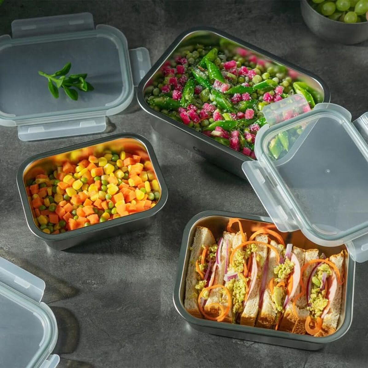 Cutie pentru Prânz Castey C-A1780 Argintiu Oțel inoxidabil 1,8 L