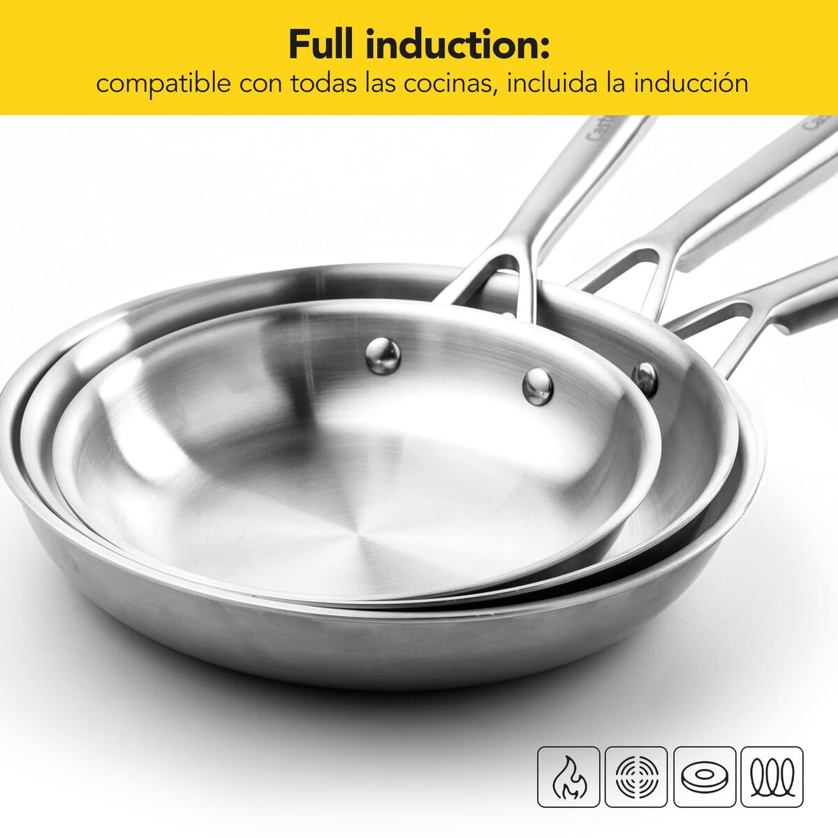 Tigaie Castey E-S22 Gri Oțel inoxidabil Ø 22 cm