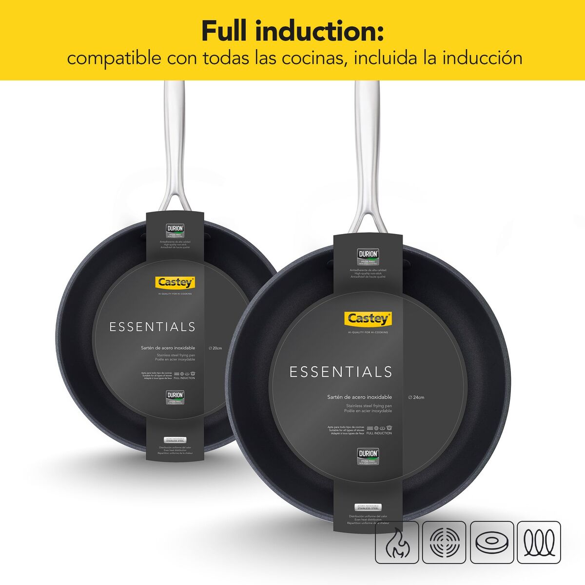 Tigaie Castey EA-S22 Gri Oțel inoxidabil Ø 22 cm