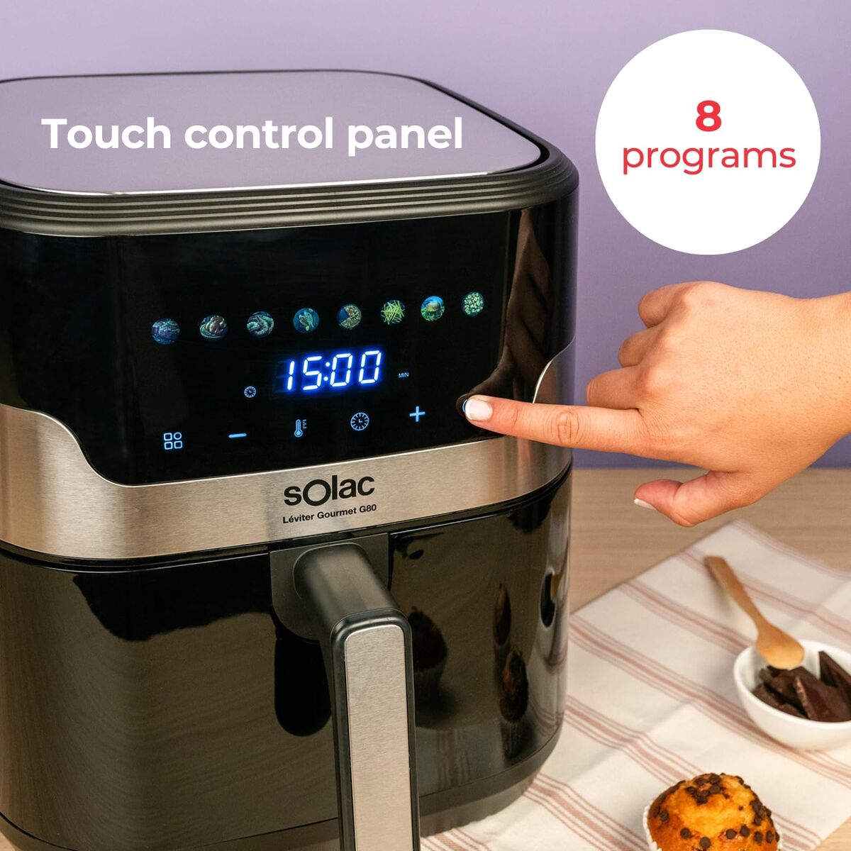 Friteuză cu Aer Solac Negru 1700 W 8 L