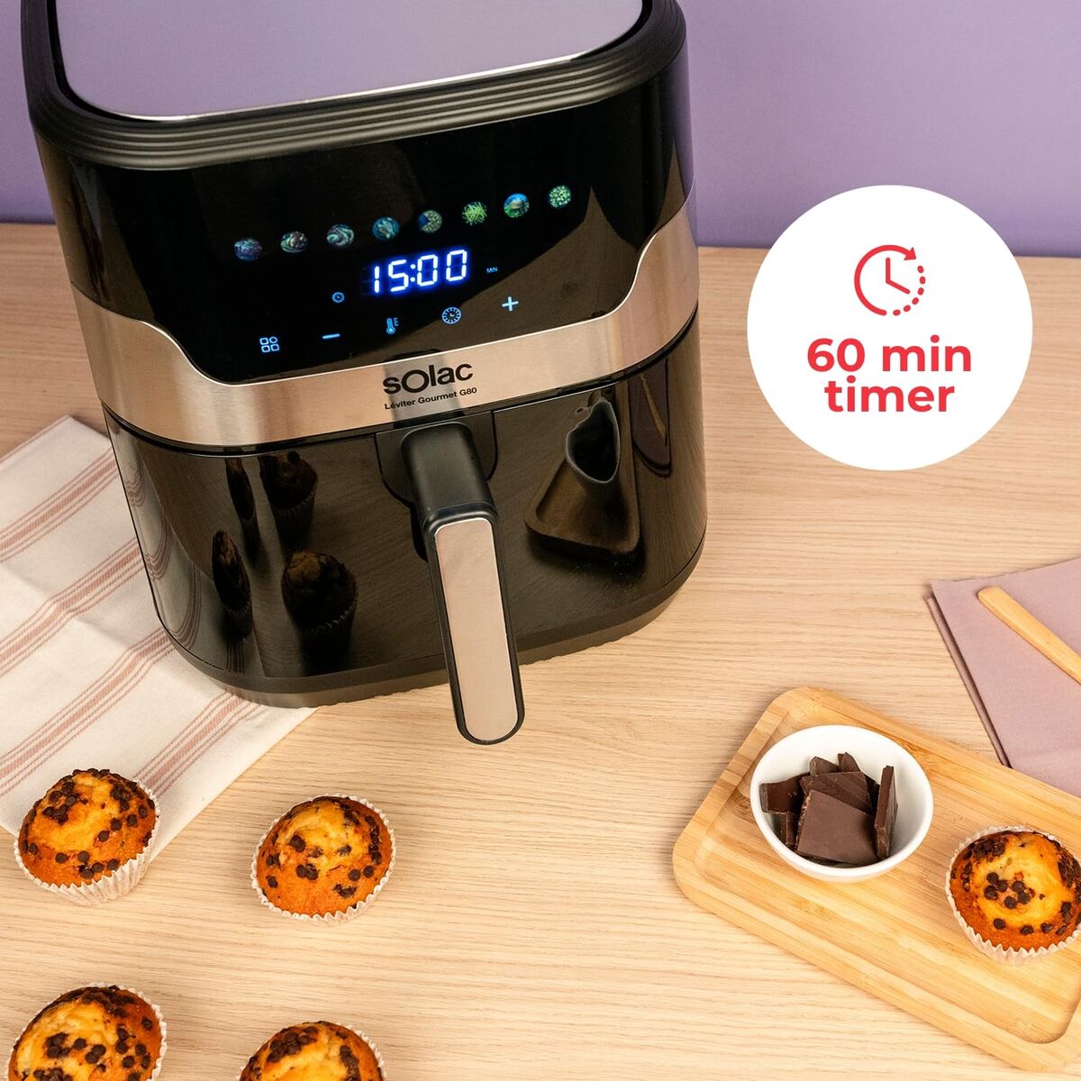 Friteuză cu Aer Solac Negru 1700 W 8 L