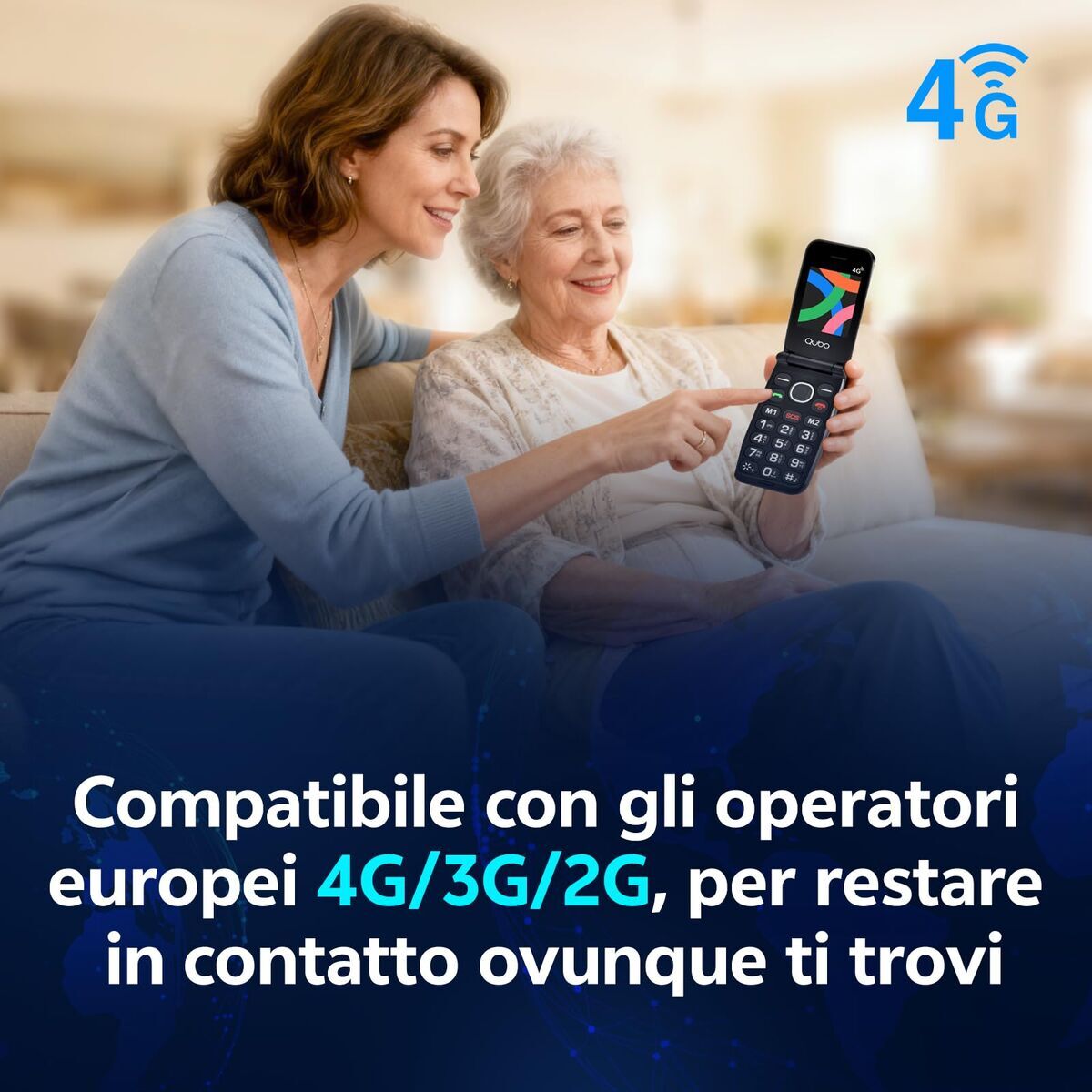 Telefon Mobil pentru Persoane Vârstnice Qubo NEONWBK 4G Negru 32 GB 256 GB 2.4"