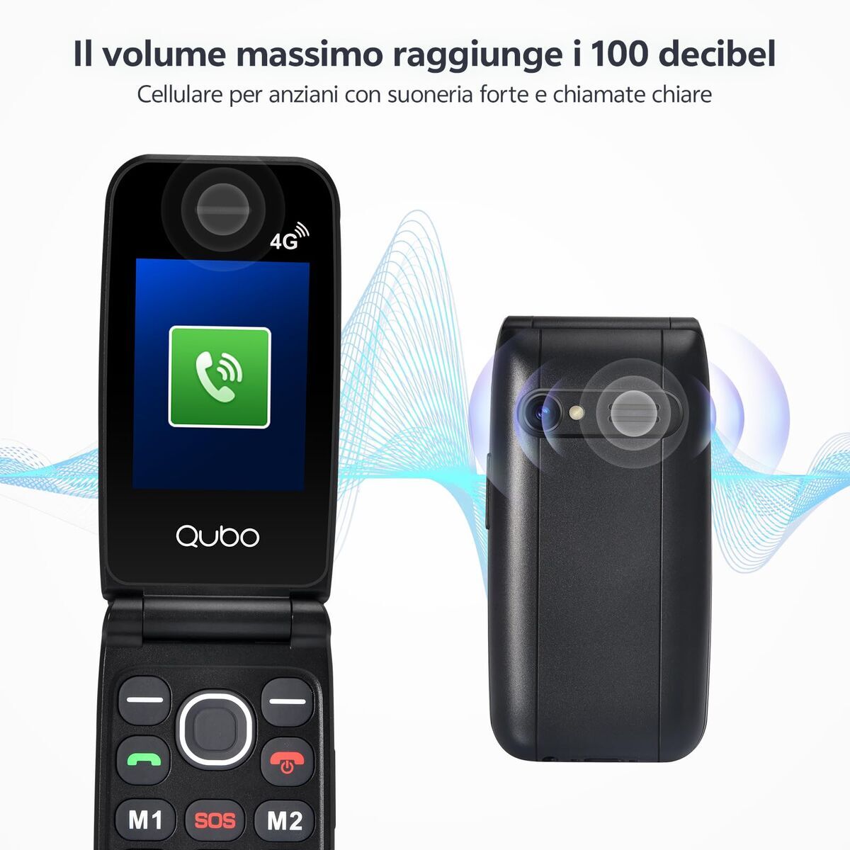 Telefon Mobil pentru Persoane Vârstnice Qubo NEONWBK 4G Negru 32 GB 256 GB 2.4"
