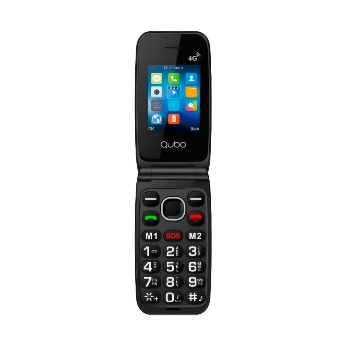 Telefon Mobil pentru Persoane Vârstnice Qubo NEO2NW BK 4G Negru 2.4"