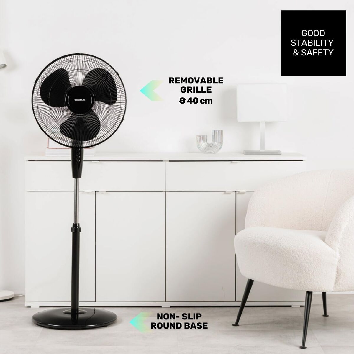 Ventilator cu Picior Taurus 944689000 Negru