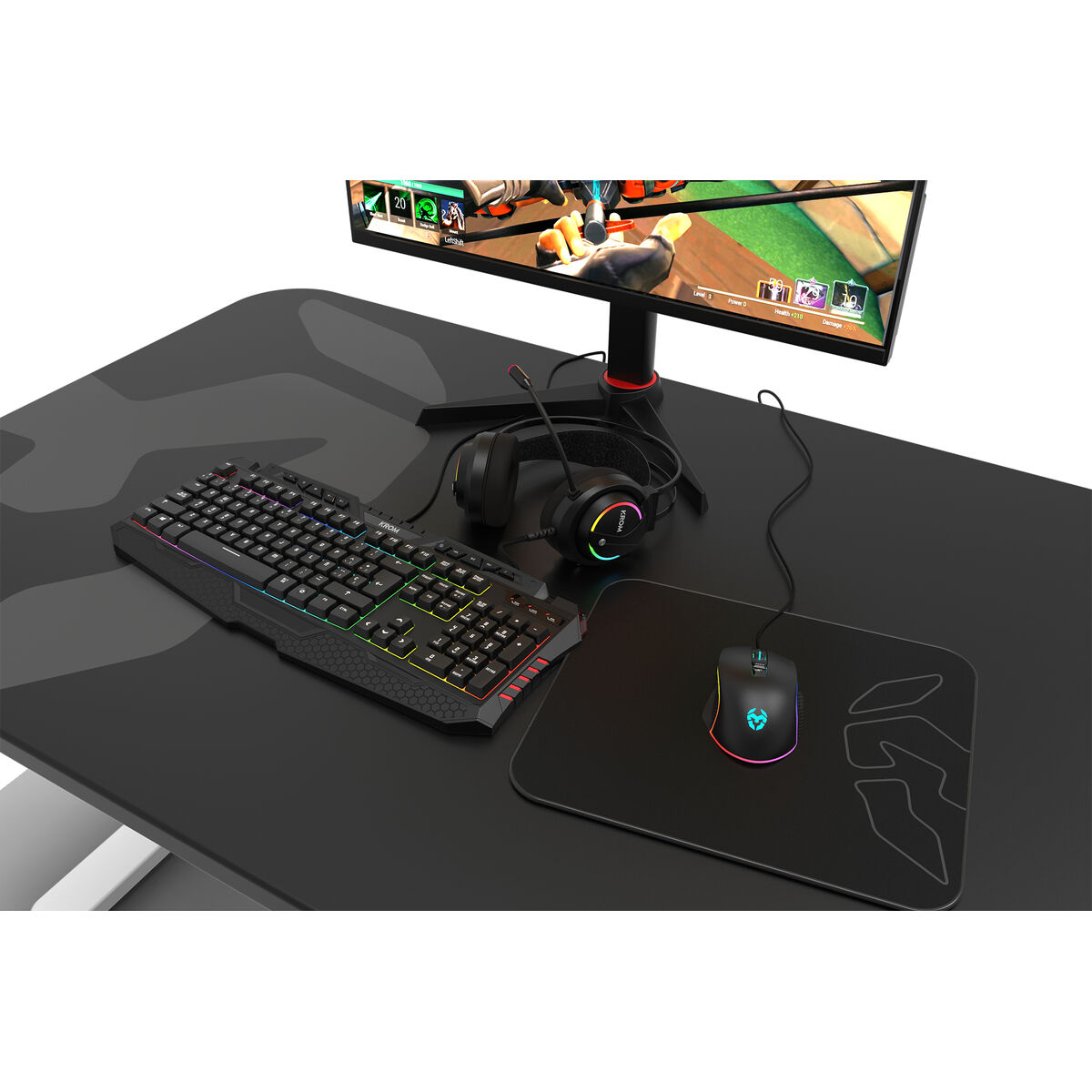 Căști cu Microfon Gaming Krom Kappa Negru RGB