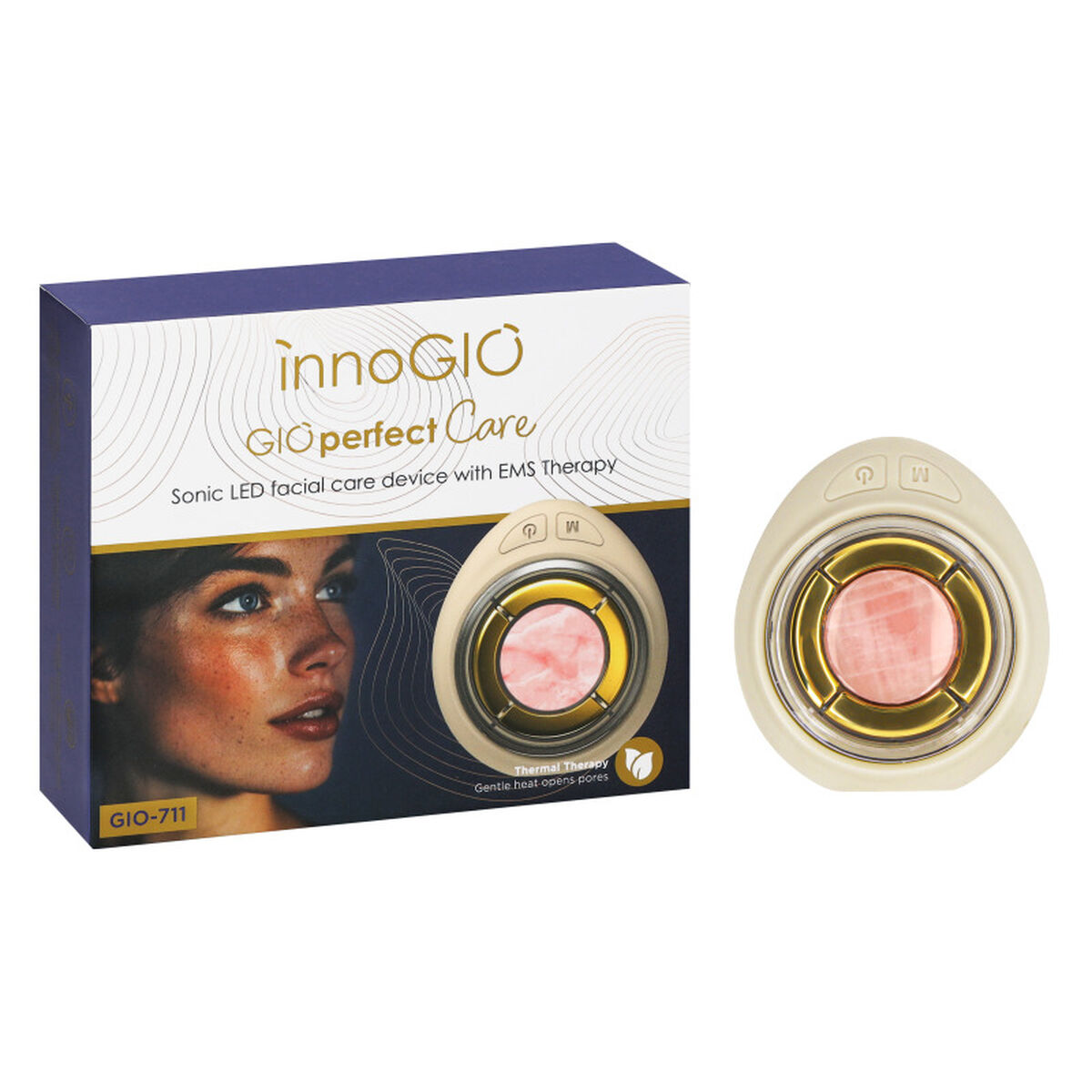 Aparat 4-în-1 de curățare facială cu ultrasunete Innogio 711 SONICO LED TERAPIA Auriu*