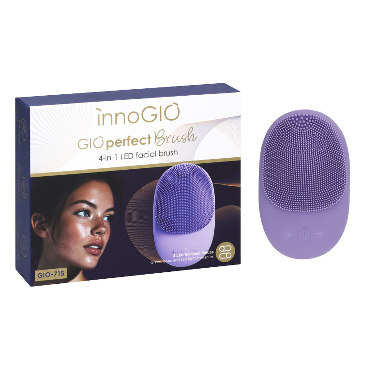 Aparat 4-în-1 de curățare facială cu ultrasunete Innogio 715 Violet
