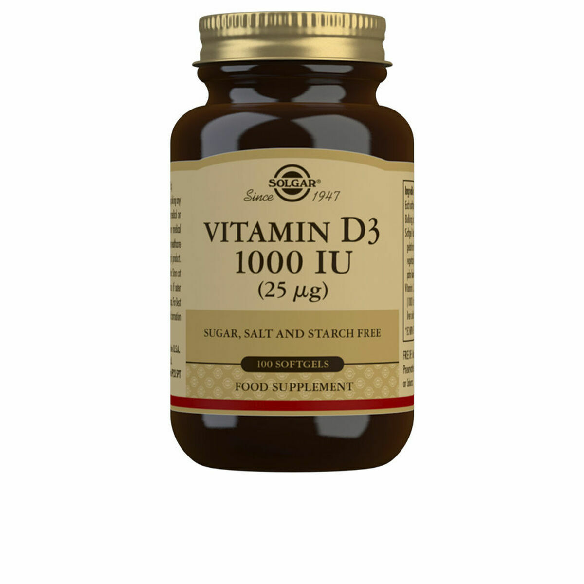 Vitamina D3 (ulei de ficat de pește și colecalciferol) Solgar Vitamina Ui 100 Unități