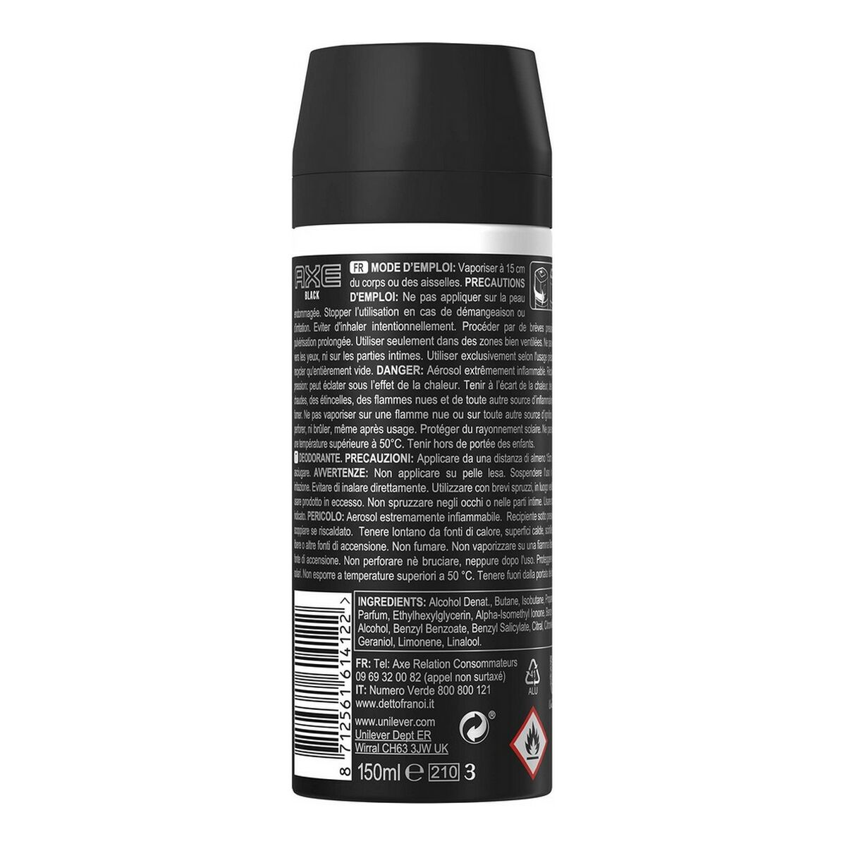 Deodorant Spray Axe Black black 150 ml