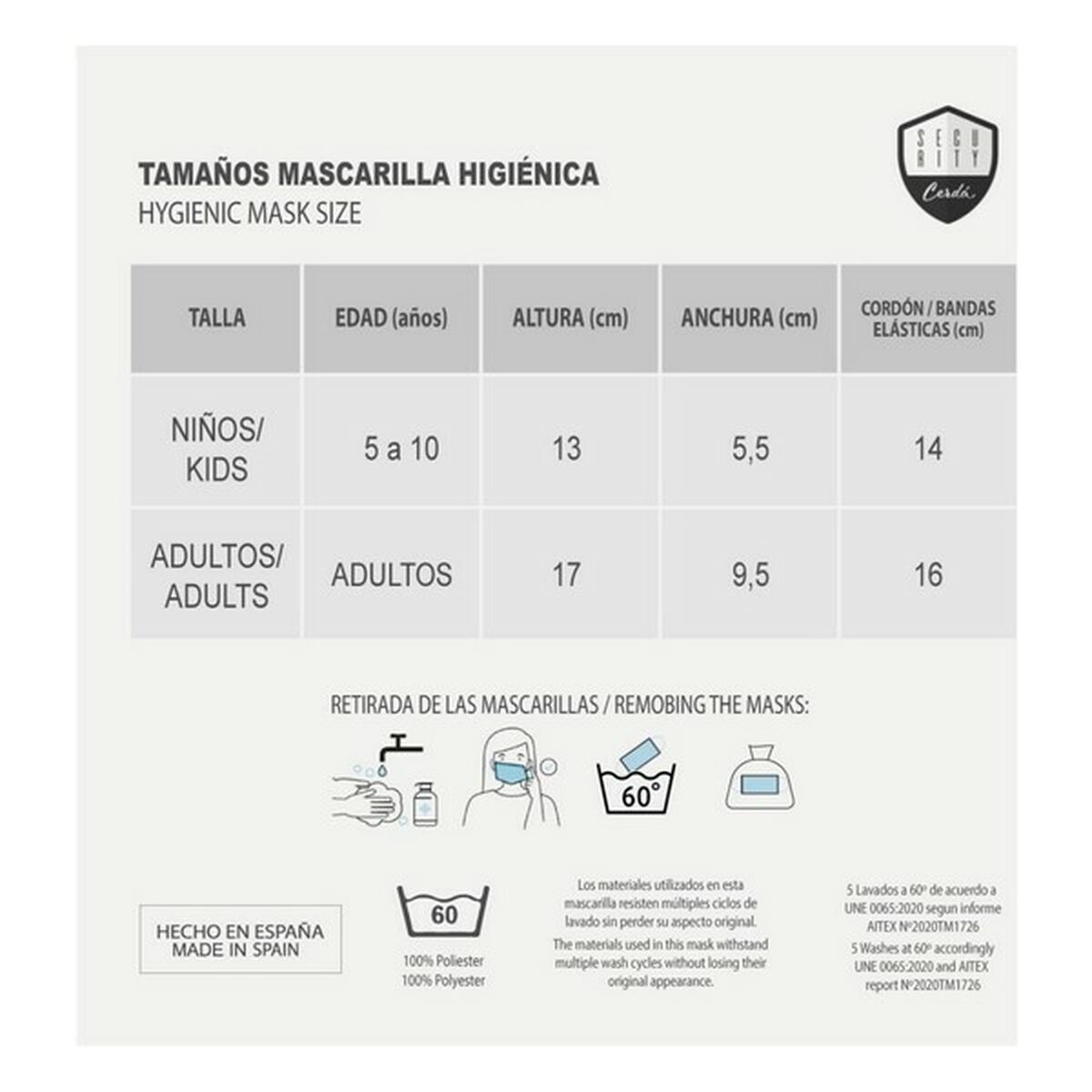 Mască facială igienică Marvel Infantil Roșu