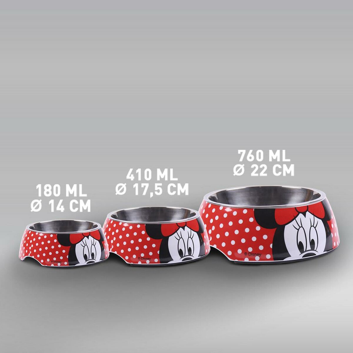 Dispozitiv de hrănire pentru câini Minnie Mouse Roșu Melamina 180 ml Negru Metal
