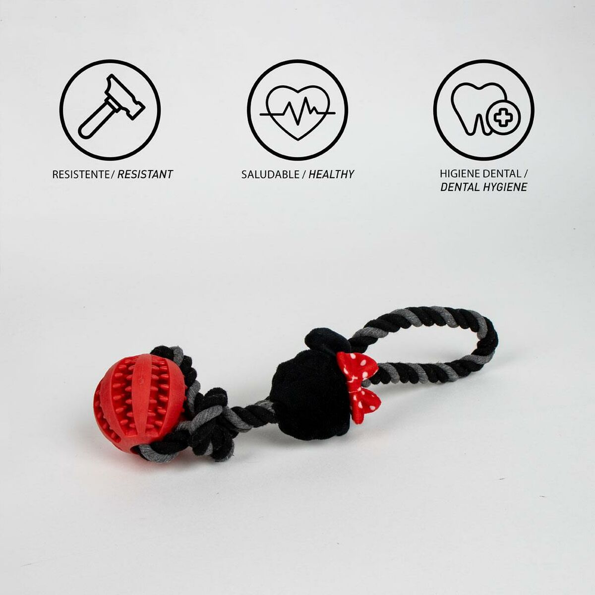 Jucărie pentru câini Minnie Mouse Roșu Poliester Bumbac TPR 10 x 30 x 7 cm 7 x 30 x 10 cm