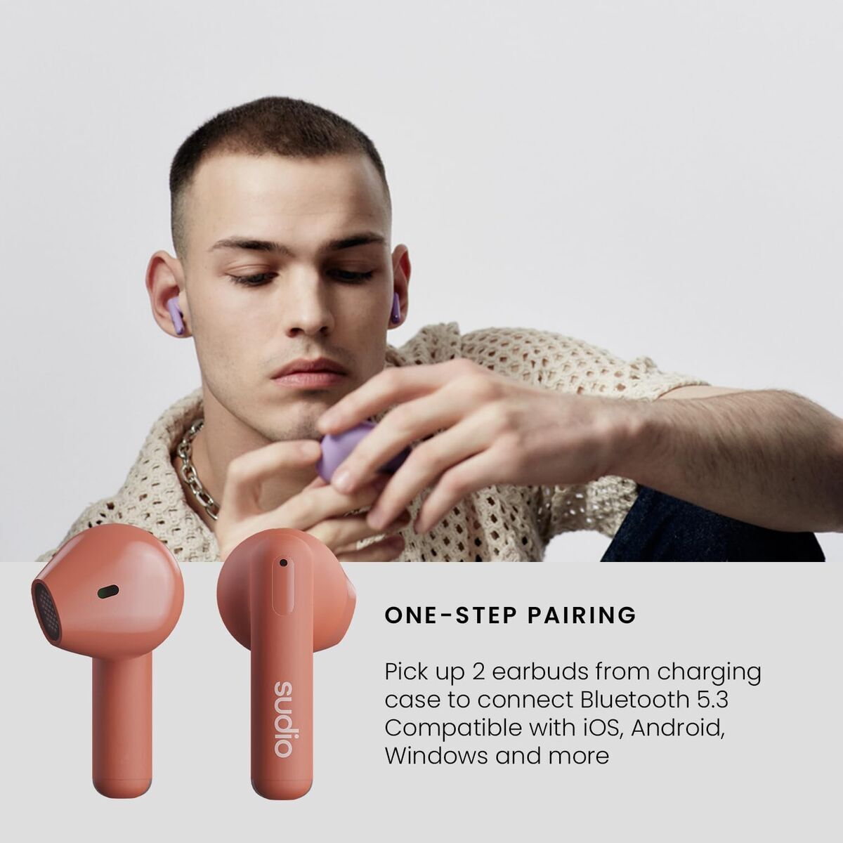 Căști in Ear Bluetooth Sudio A1 True Wireless Portocaliu