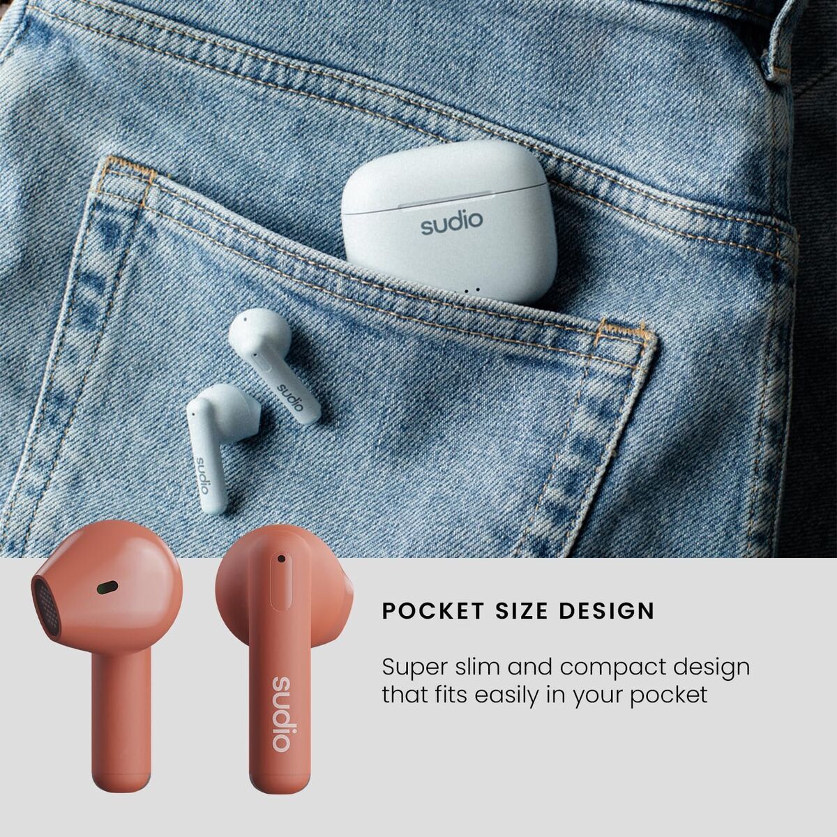 Căști in Ear Bluetooth Sudio A1 True Wireless Portocaliu