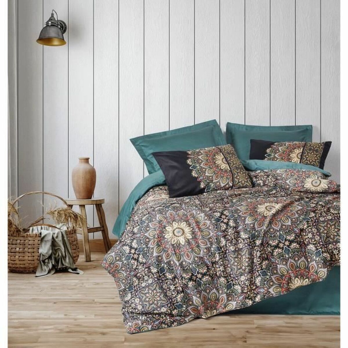 Set husă de pătură Multicolor 220 x 240 cm