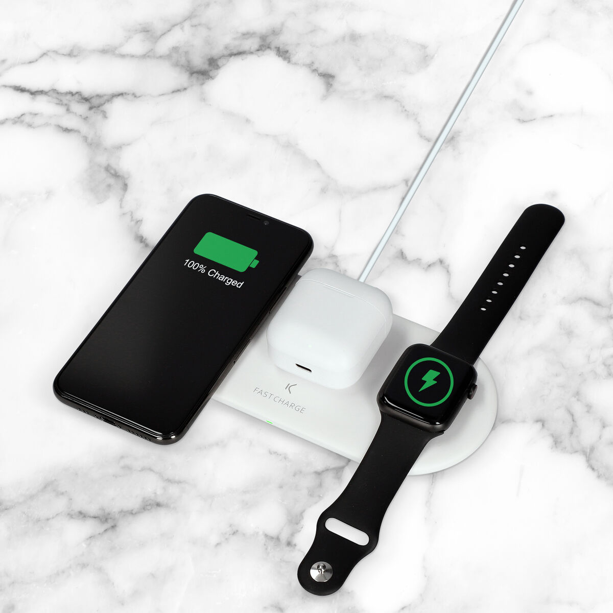 Încărcător Fără Fir KSIX Apple-compatible Alb