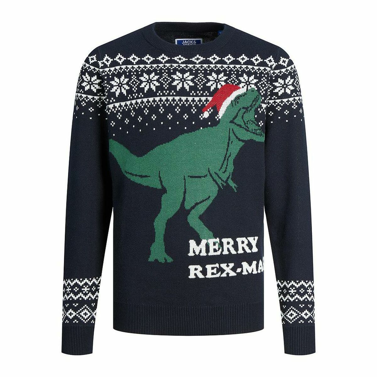Pulover Unisex Jack & Jones T REX Bleumarin