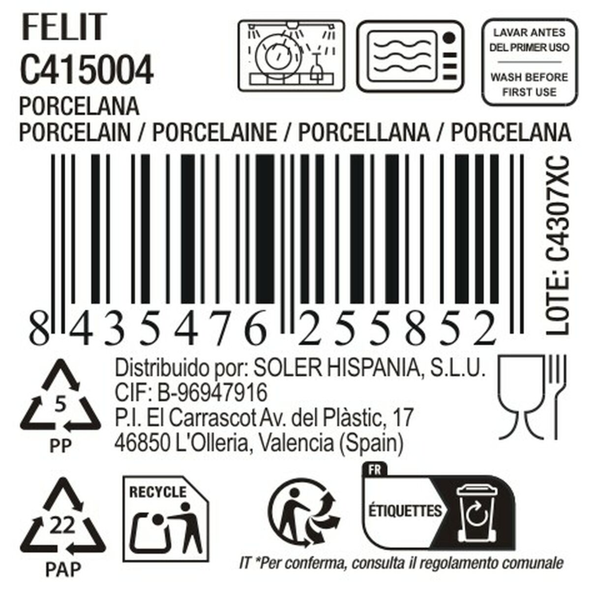 Platou Plat La Mediterránea Felit (Ø  27 cm)