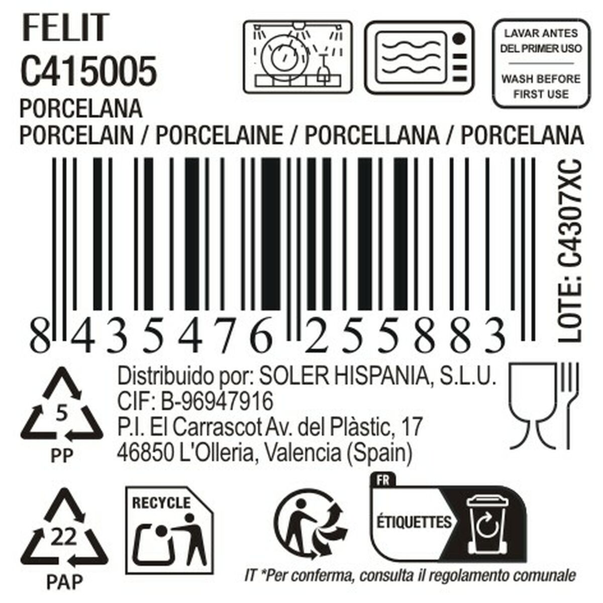 Farfurie pentru desert La Mediterránea Felit (ø 19 cm)