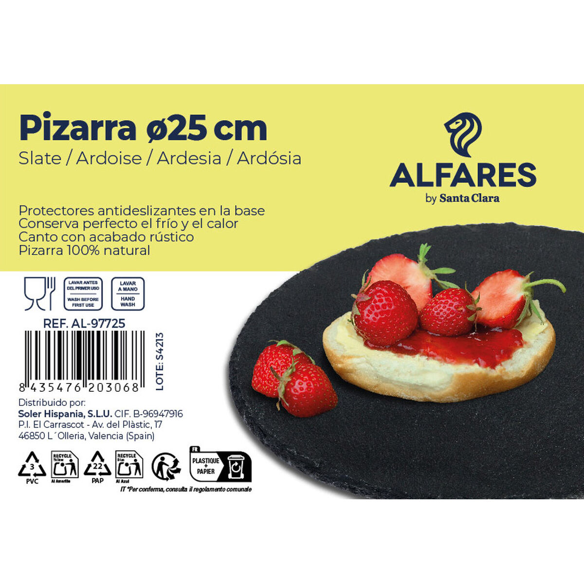Platou Plat Santa Clara Alfares Slate Ø 25 cm