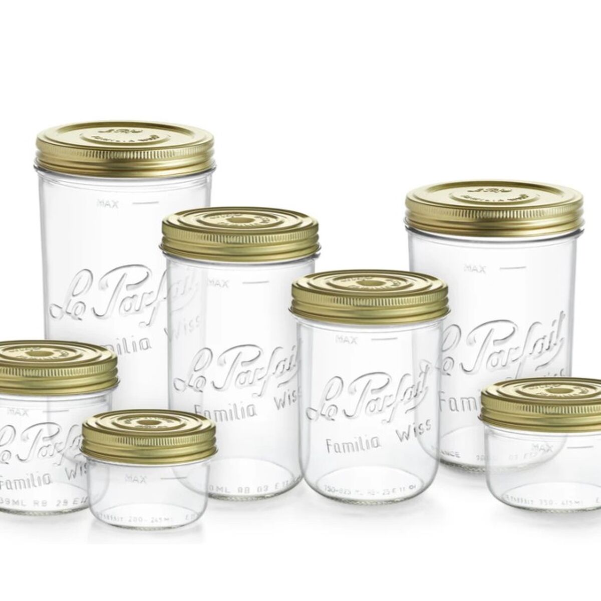 Borcan Le Parfait Wiss Transparent Auriu* 350 ml Ermetic (6 Unități)