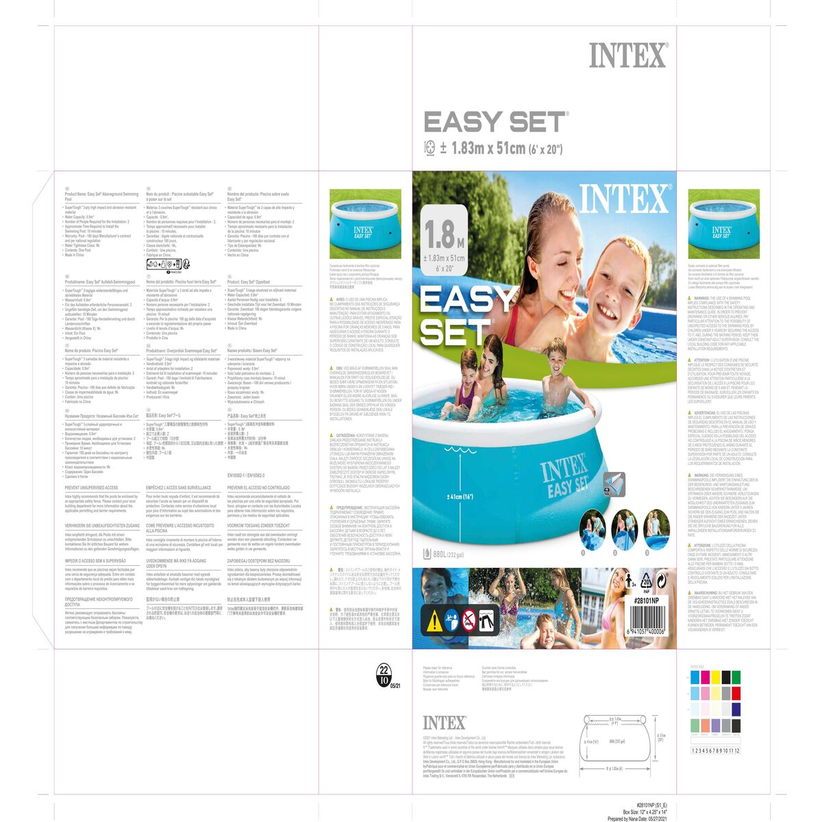 Piscină Gonflabilă Easy Set Intex 886 L (183 x 51 cm)