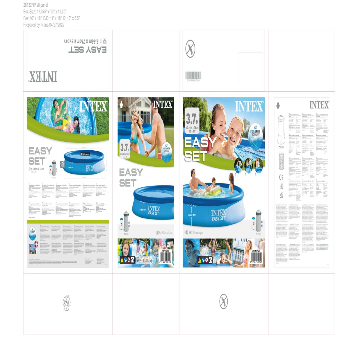 Piscină Gonflabilă Easy Set Intex 5621 L (366 x 76 cm)