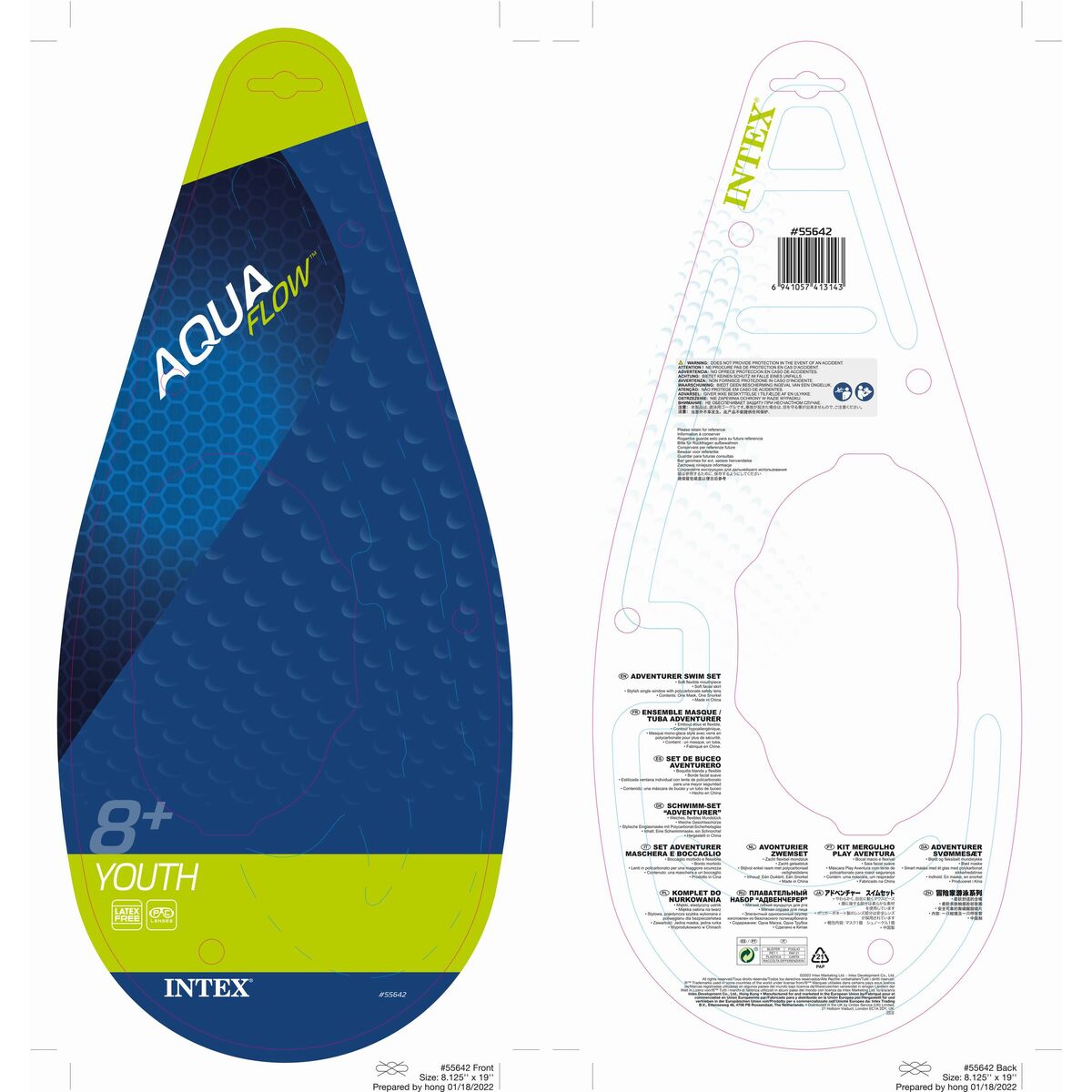 Ochelari de Scufundare cu Tub pentru Copii Intex 55642