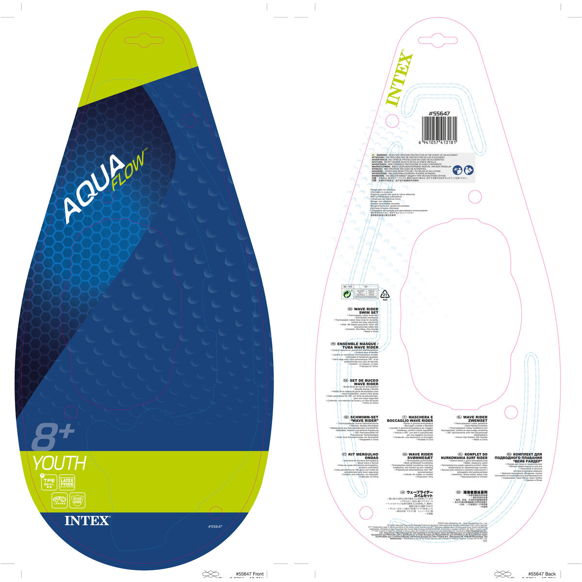 Ochelari de Scufundare cu Tub pentru Copii Intex 55647