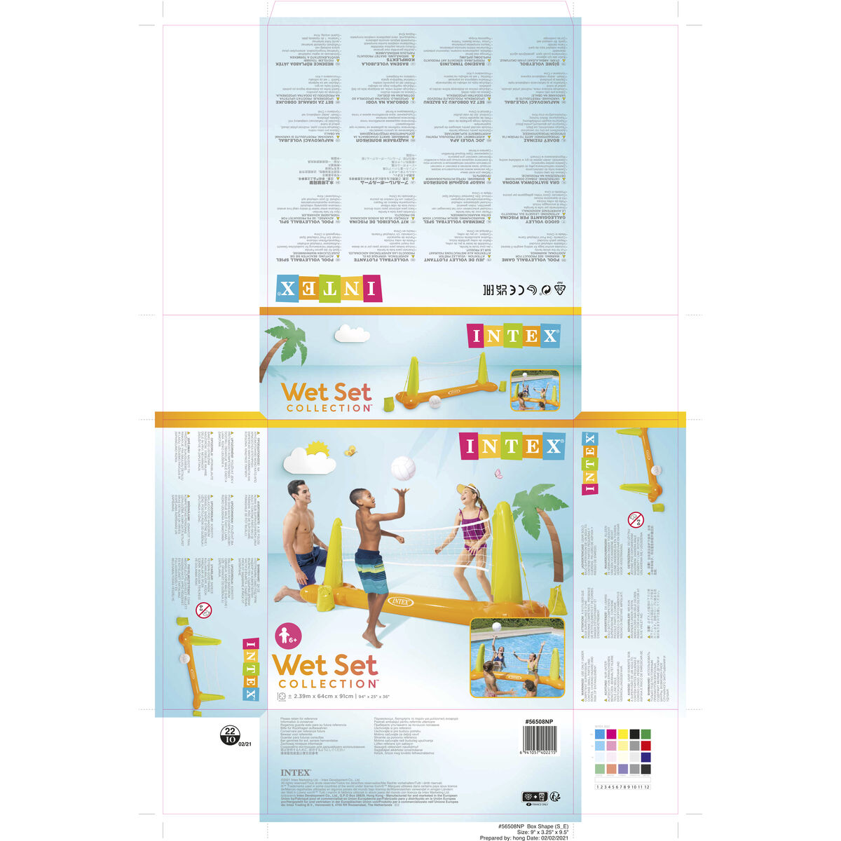 Minge roșie de volei gonflabilă Intex 751 (239 x 64 x 91 cm)